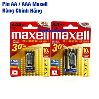 Pin aa / aaa maxell alkaline hàng chính hãng vỉ 2 viên