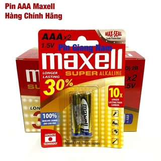 Pin AAA Maxell Alkaline LR03 vỉ 2 viên Hàng Chính Hãng
