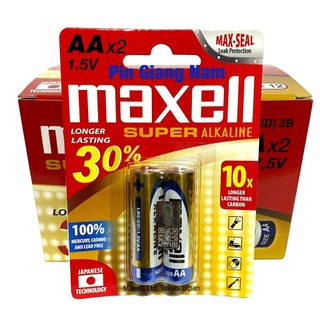 Pin Maxell Alkaline AA LR6 GD/ Pin tiểu Maxell Alkaline vỉ 2 viên Hàng Chính Hãng