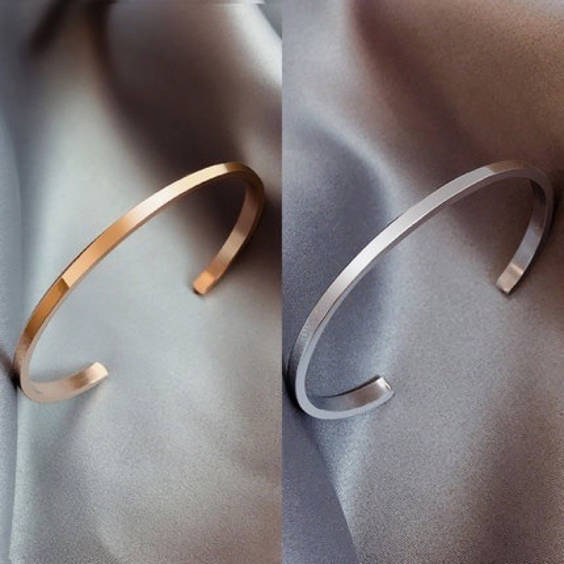 Vòng Tay cuff lắc tay Đôi Cuff Unisex Bản Đẹp chất titan Không Gỉ Twenty Jewelry Nam Nữ Tình Yêu - Mila M02