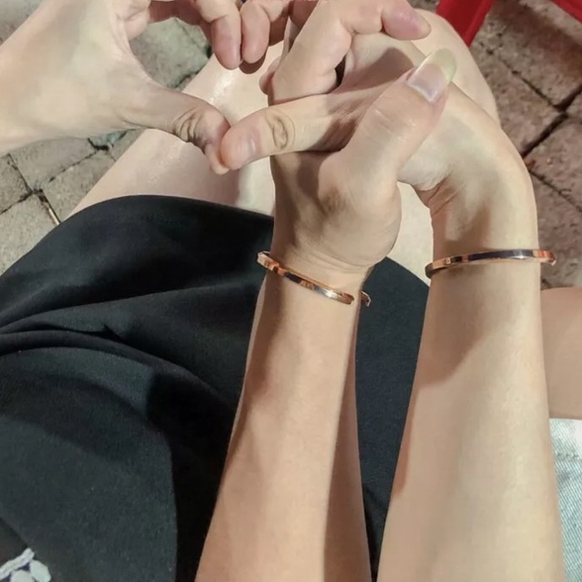 Vòng Tay cuff lắc tay Đôi Cuff Unisex Bản Đẹp chất titan Không Gỉ Twenty Jewelry Nam Nữ Tình Yêu - Mila M02