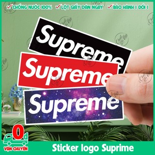 Sticker logo SUPREME chống nước dán điện thoại, laptop, xe đạp, nón bảo hiểm,...