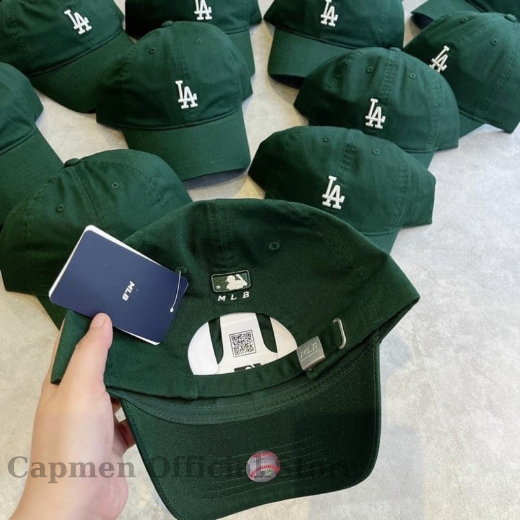 Hàng cao cấp. Mũ lưỡi trai MLB thêu chữ LA bản màu xanh lá chuẩn form CM932