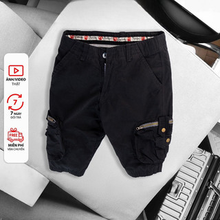 Quần short kaki nam túi hộp trung niên
