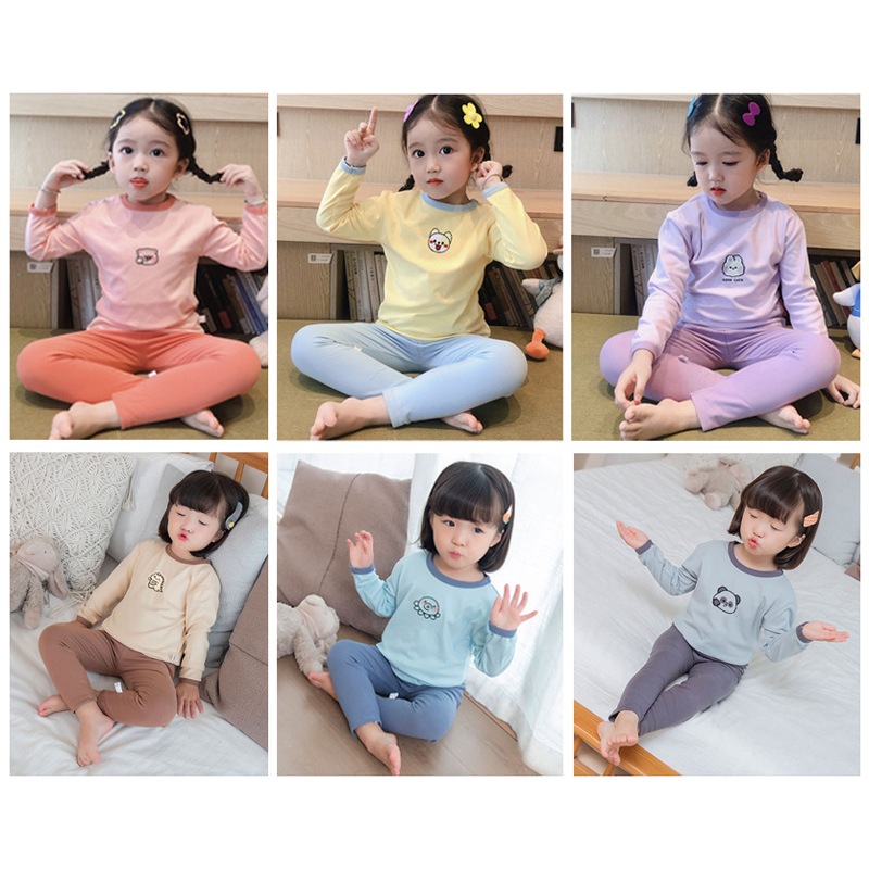 Bộ thu đông bé trai bé gái RICHKID Đồ bộ dài tay cho bé chất cotton nỉ cao cấp dày mịn Bộ ngủ thu đông trẻ em RKTD1