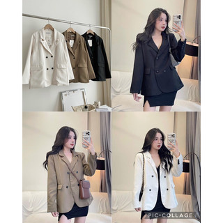 Áo khoác blazer new 2 lớp 4 cúc ulzzang hàn quốc có đệm vai se.na đứng form chuẩn chỉnh siêu đẹp