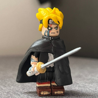 Minifigure Boruto Uzumaki phiên bản trưởng thành- bộ Anime Boruto- phụ kiện áo choàng papasuke-kiếm katana nam châm