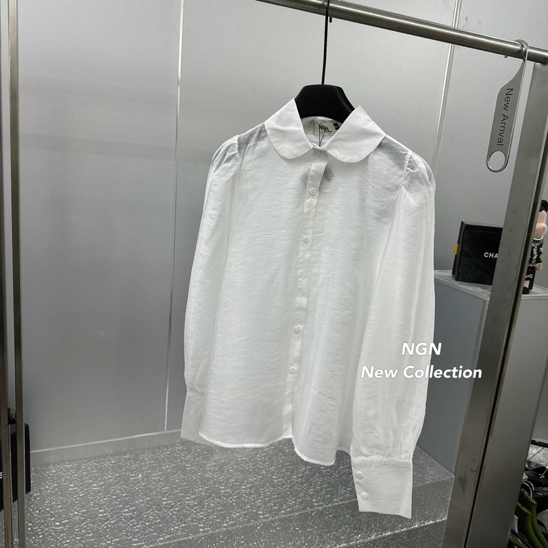 Áo sơ mi tơ cổ sen