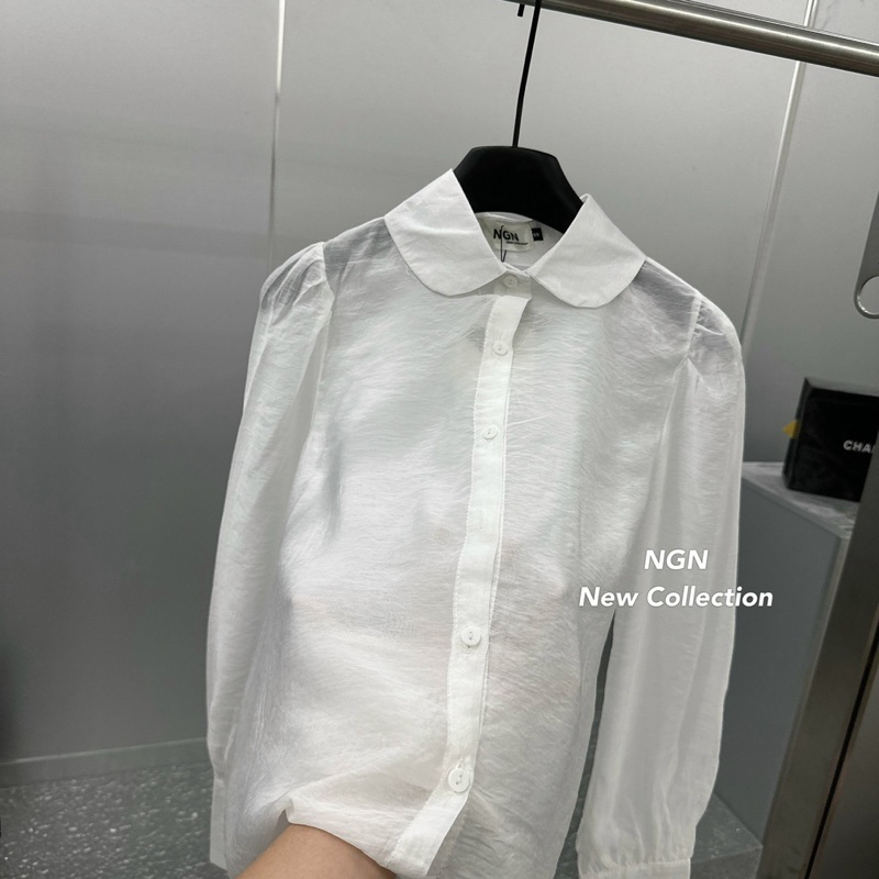 Áo sơ mi tơ cổ sen