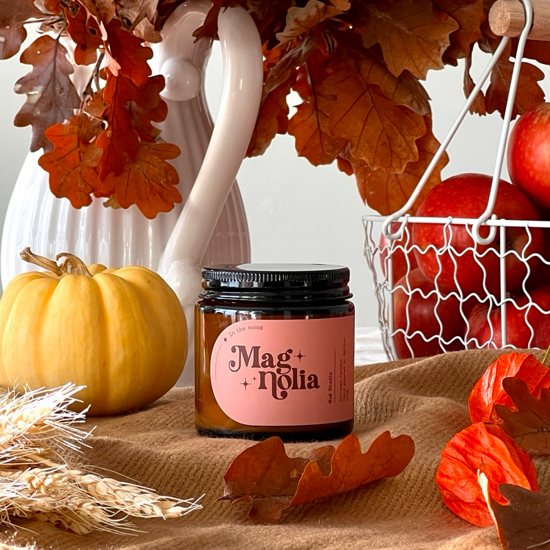 Nến thơm Noé Studio Mùi Magnolia Sáp Đậu Nành Hũ Thuỷ Tinh Có Nắp Đậy Tinh Dầu Thiên Nhiên An Toàn
