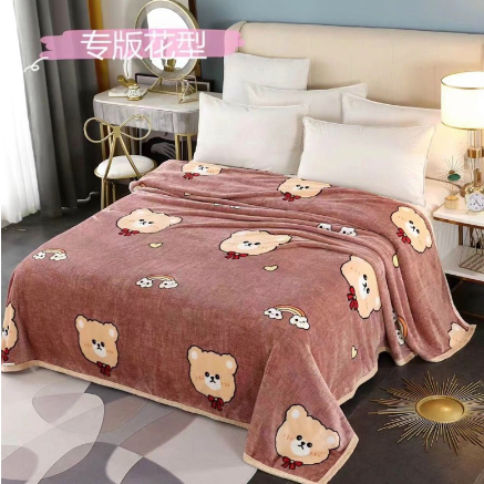 Chăn lông tuyết sữa hàn in hình - Mềm mịn kích thước lớn 2mx2m2