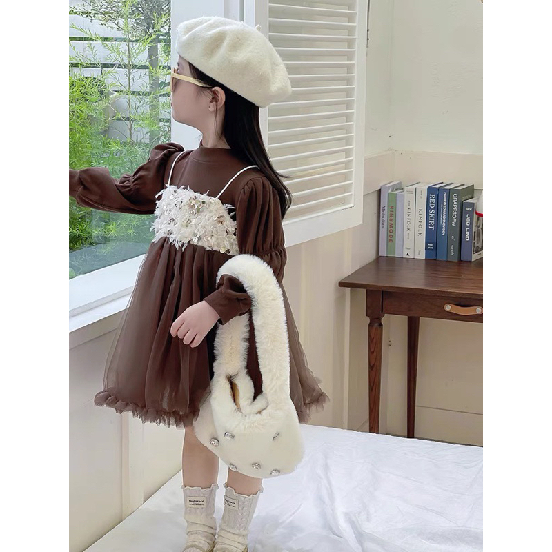 Váy công chúa nhũ hàng Quảng Châu cho bé