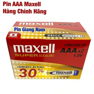 Pin AAA Maxell Alkaline - Hộp 12 vỉ (24 viên) pin AAA Maxell Alkaline Hàng Chính Hãng