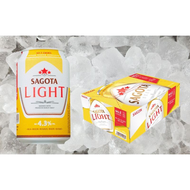 Thùng 24 lon bia Sài Gòn xanh Light  330ml