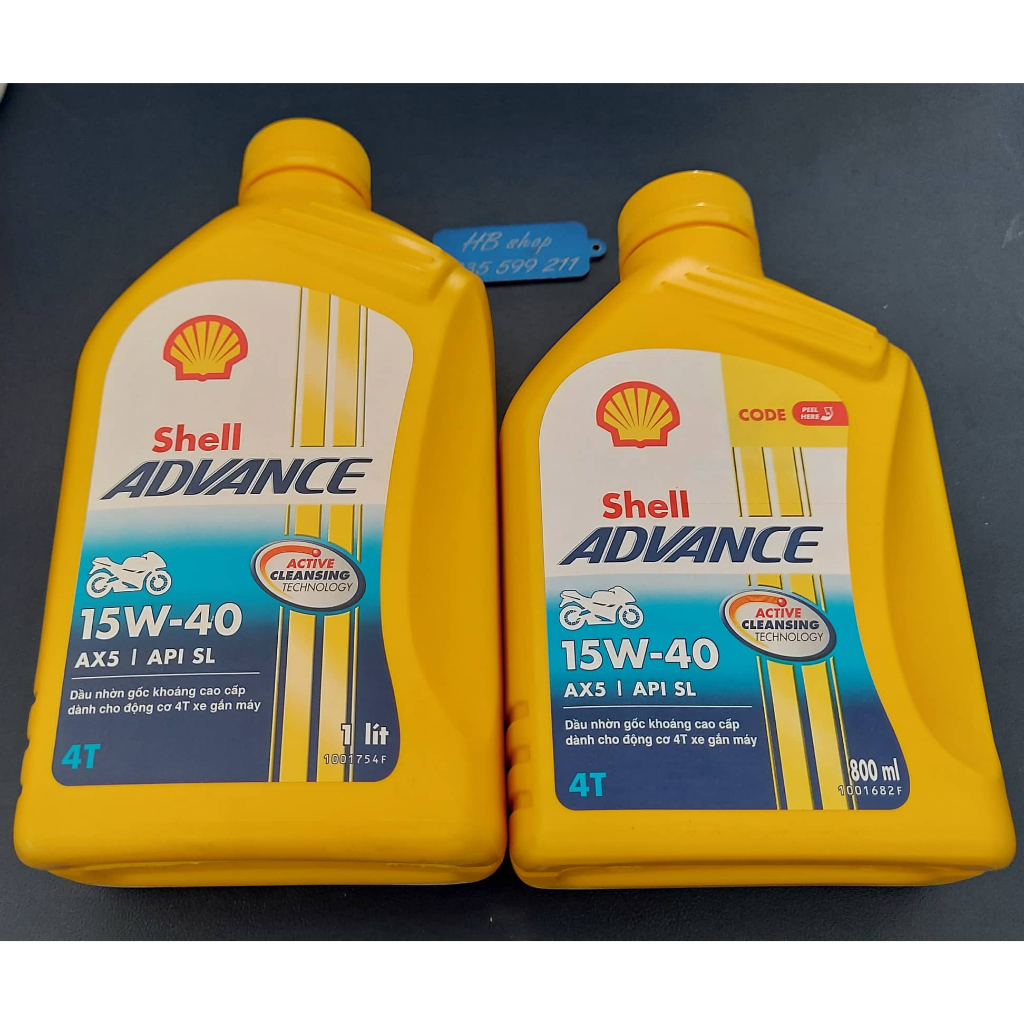 Nhớt xe máy số shell advance AX5 15W40 4T