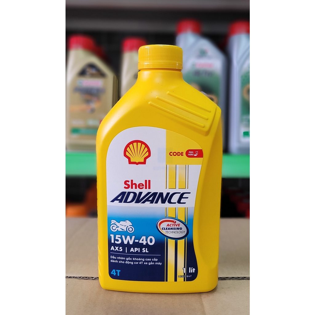 Nhớt xe máy số shell advance AX5 15W40 4T