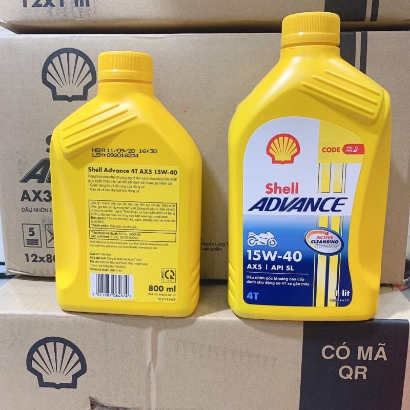 Nhớt xe máy số shell advance AX5 15W40 4T