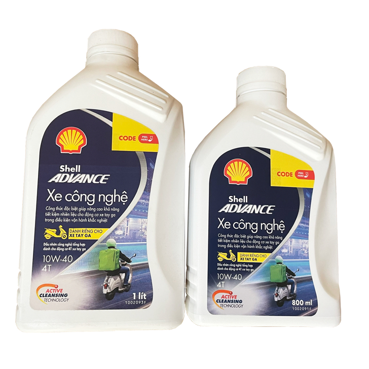 Nhớt xe tay ga cao cấp Shell Advance TechBike Scooter 10W-40