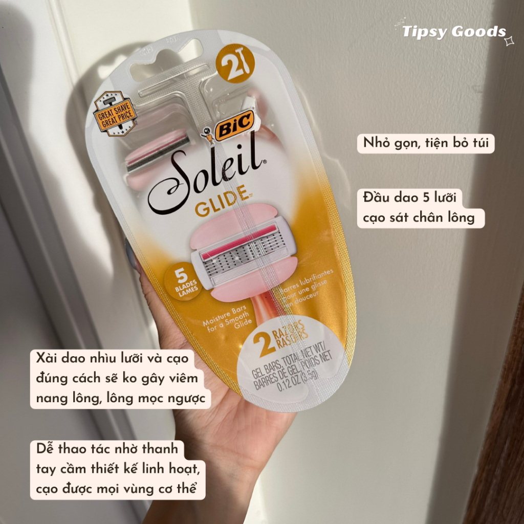 Dao Cạo 5 Lưỡi Bơ Hạt Mỡ Soleil Dành Cho Nữ Tránh Trầy Xước Da Và Tăng Độ Trơn Tru Khi Cạo