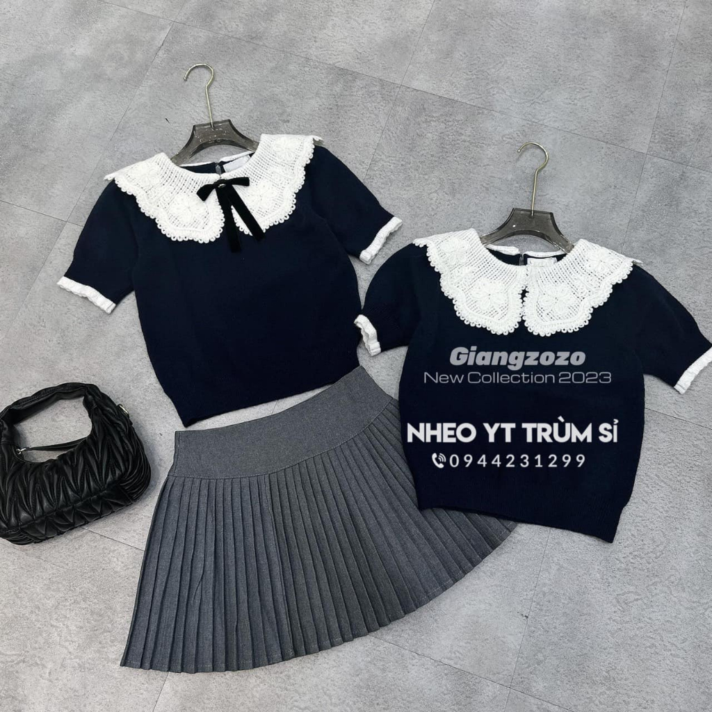 Chân váy cạp cao xếp ly dáng ngắn 3 màu