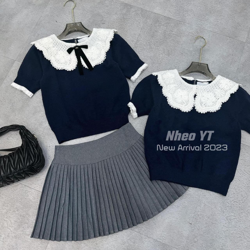 Chân váy cạp cao xếp ly dáng ngắn 3 màu