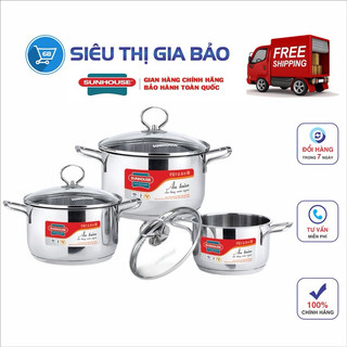 Bộ nồi inox 5 đáy quai đũa cao cấp sunhouse sh888