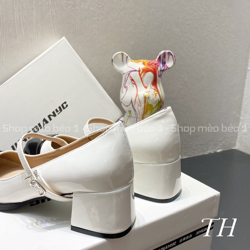 Giày búp bê prd quai ngang tag đồng gót vuông fullbox hàng quảng châu cao cấp