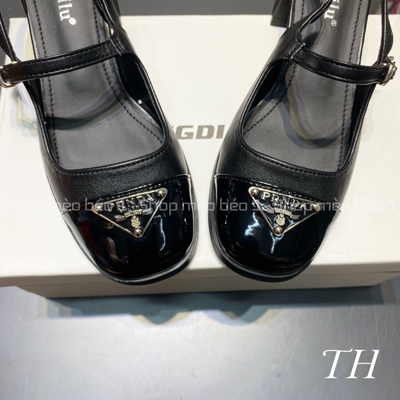 Sandal prd quai ngang tag đồng gót vuông fullbox hàng quảng châu cao cấp