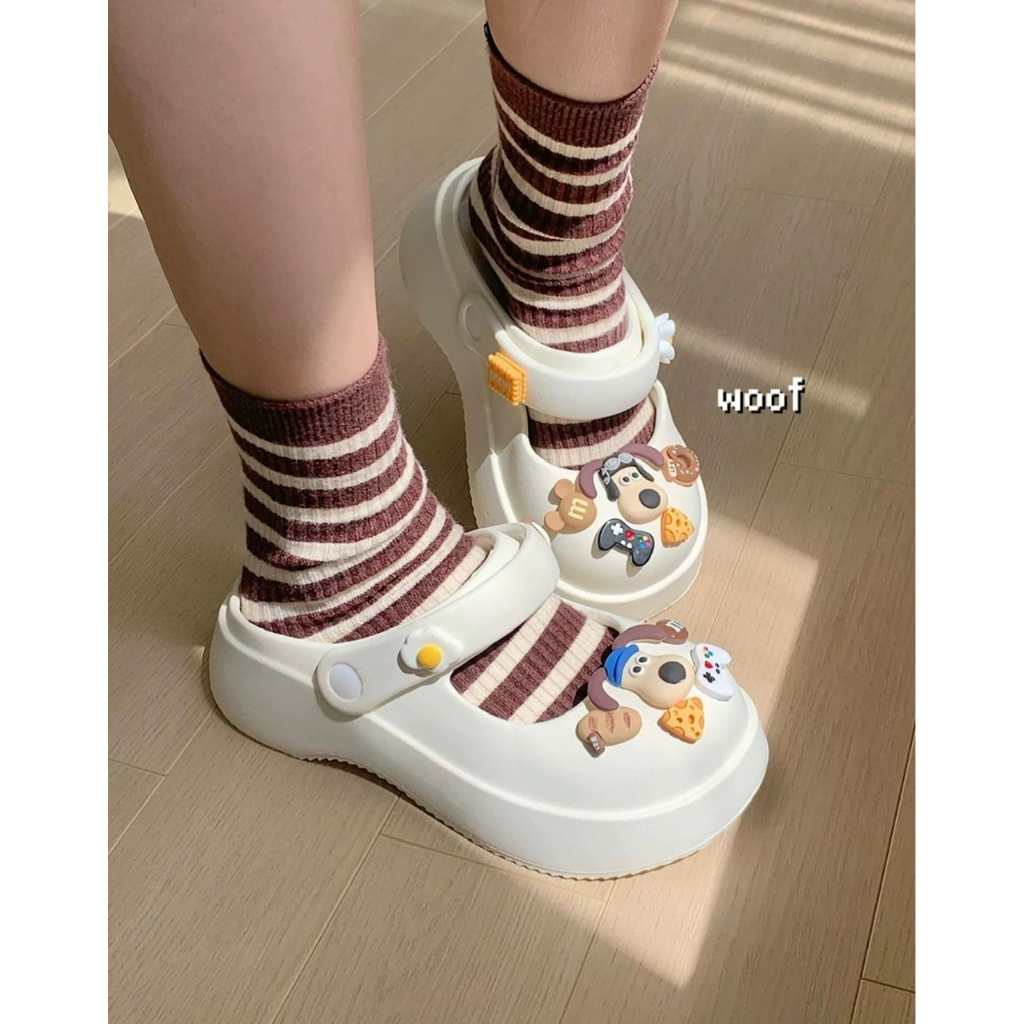 Dép cross Sandal - Dép Đế Dày Siêu Nhẹ tặng kèm bộ hình gắn Kaws và chó siêu xinh