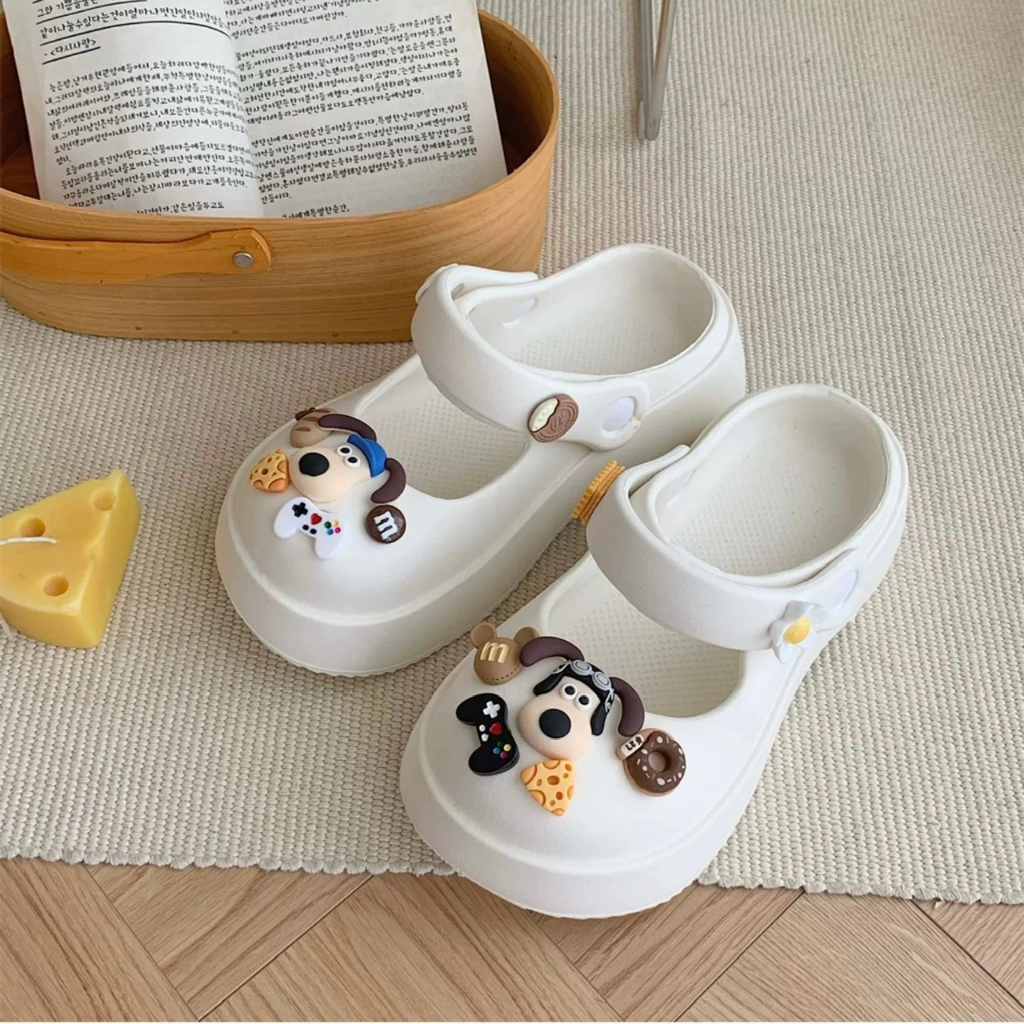 Dép cross Sandal - Dép Đế Dày Siêu Nhẹ tặng kèm bộ hình gắn Kaws và chó siêu xinh