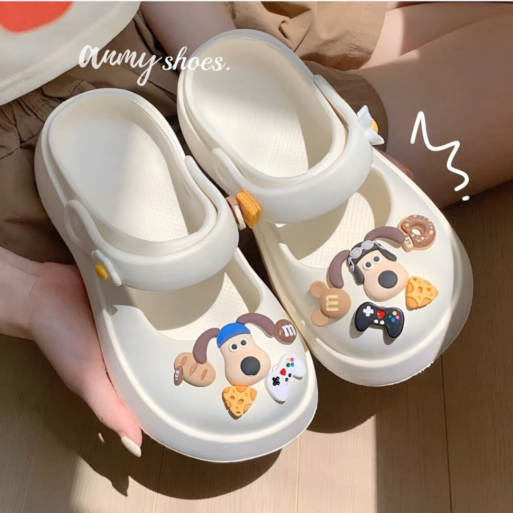 Dép cross Sandal - Dép Đế Dày Siêu Nhẹ tặng kèm bộ hình gắn Kaws và chó siêu xinh