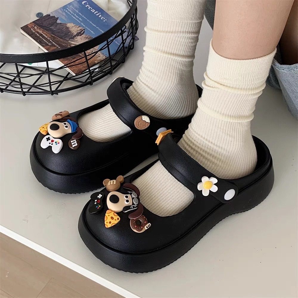 Dép cross Sandal - Dép Đế Dày Siêu Nhẹ tặng kèm bộ hình gắn Kaws và chó siêu xinh