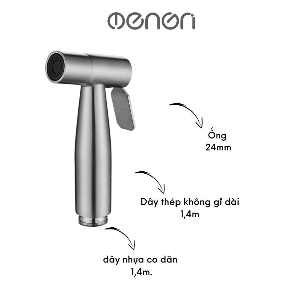 Vòi Xịt Vệ Sinh Tăng Áp INOX 304 Kèm Dây 1m5 Bền Chắc Và Cao Cấp- NENON