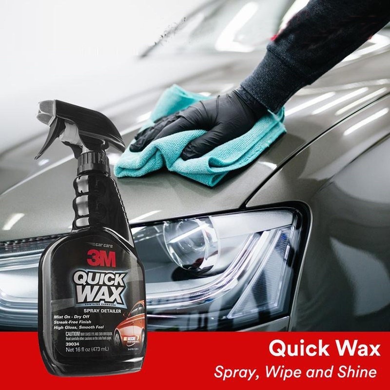 Chai xịt tăng cường độ bóng sơn xe ô tô 3M 39034 Quick Wax 473ml