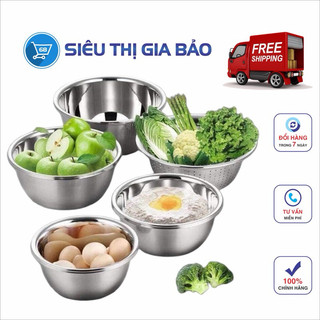 Sét rổ inox 5 món và bộ rổ nạo inox 3 món tiện dụng