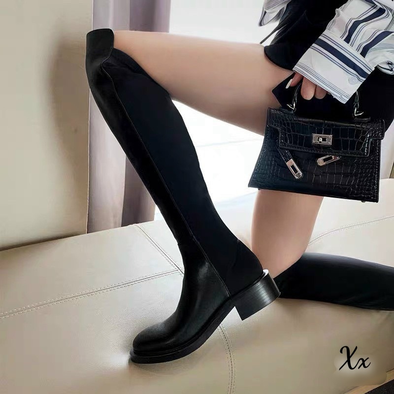 BỐT ĐÙI SATIN VÁ DA