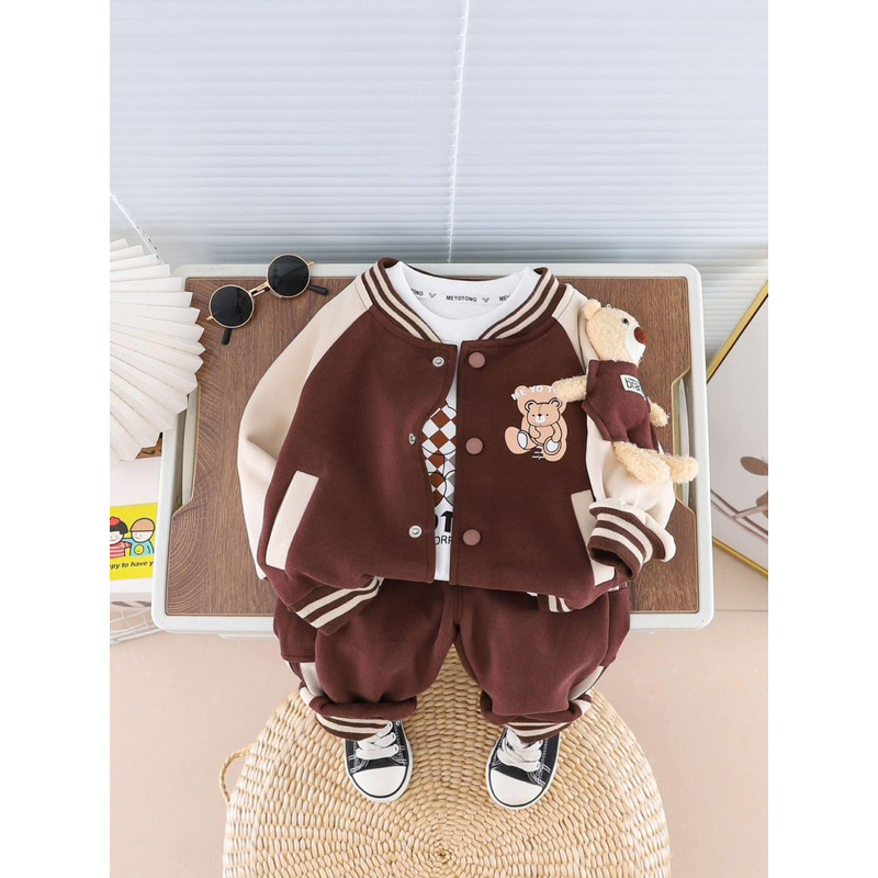Set bộ quần áo iKÈM Gấu cho bé trai