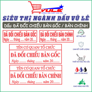 Khắc con dấu: đã đối chiếu bản gốc / bản chính