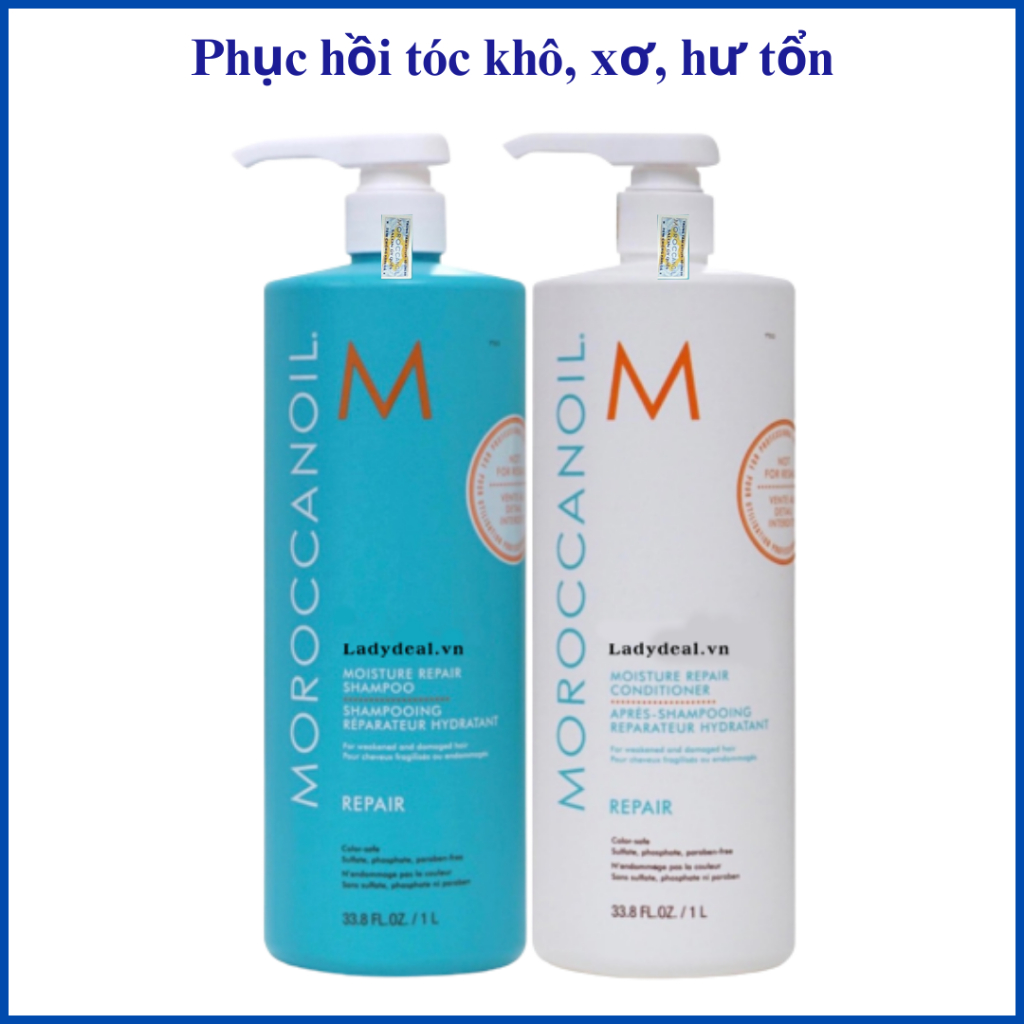 Bộ Dầu Gội Xả Moroccanoil Repair 1000mlx2- Moroccanoil Hydration 1000mlx2