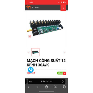 Mạch điều khiển led vẫy công suất 12 kênh 30A
