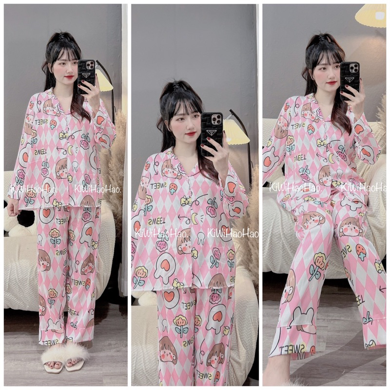 BỘ BẦU-BỘ SAU SINH-LỤA MANGO DÀI PIZAMA HÌNH-8 màu