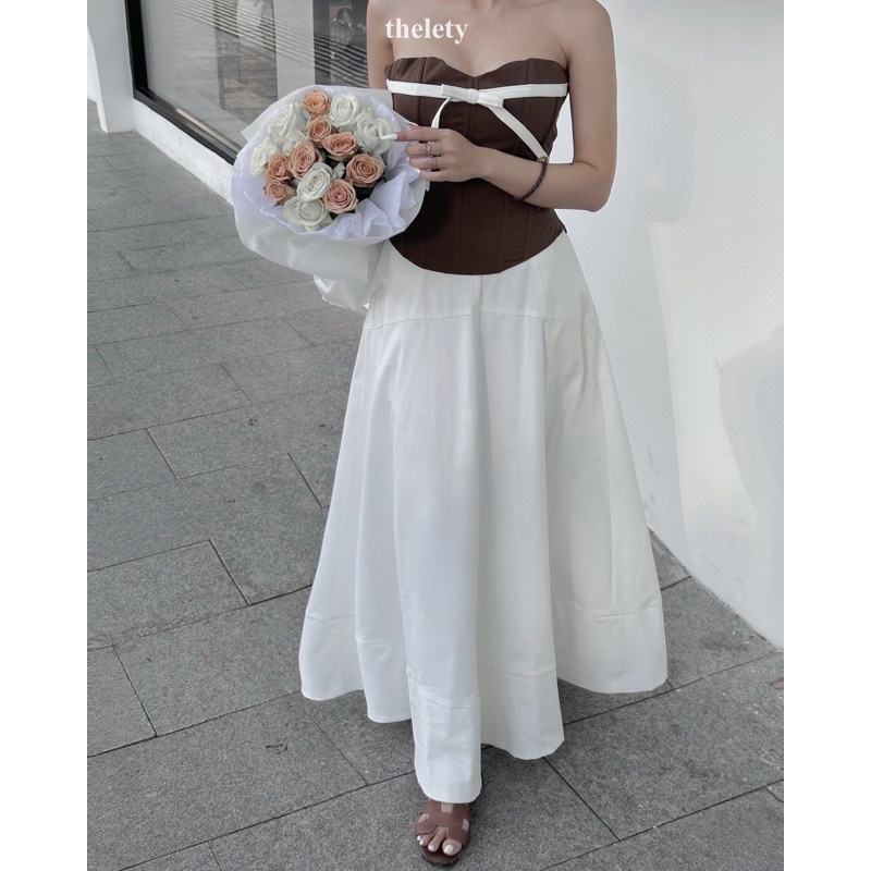 Chân Váy Midi Dáng Xoè Xếp Ly Rũ MEILA SKIRT | 𝐭𝐡𝐞𝐥𝐞𝐭𝐲