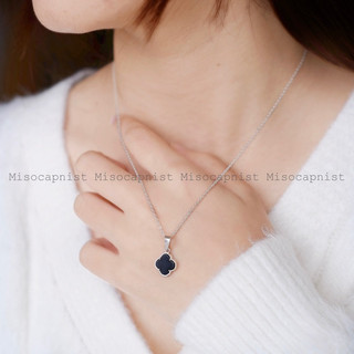Dây chuyền mặt đá 4 lá bọc bạc 🍀