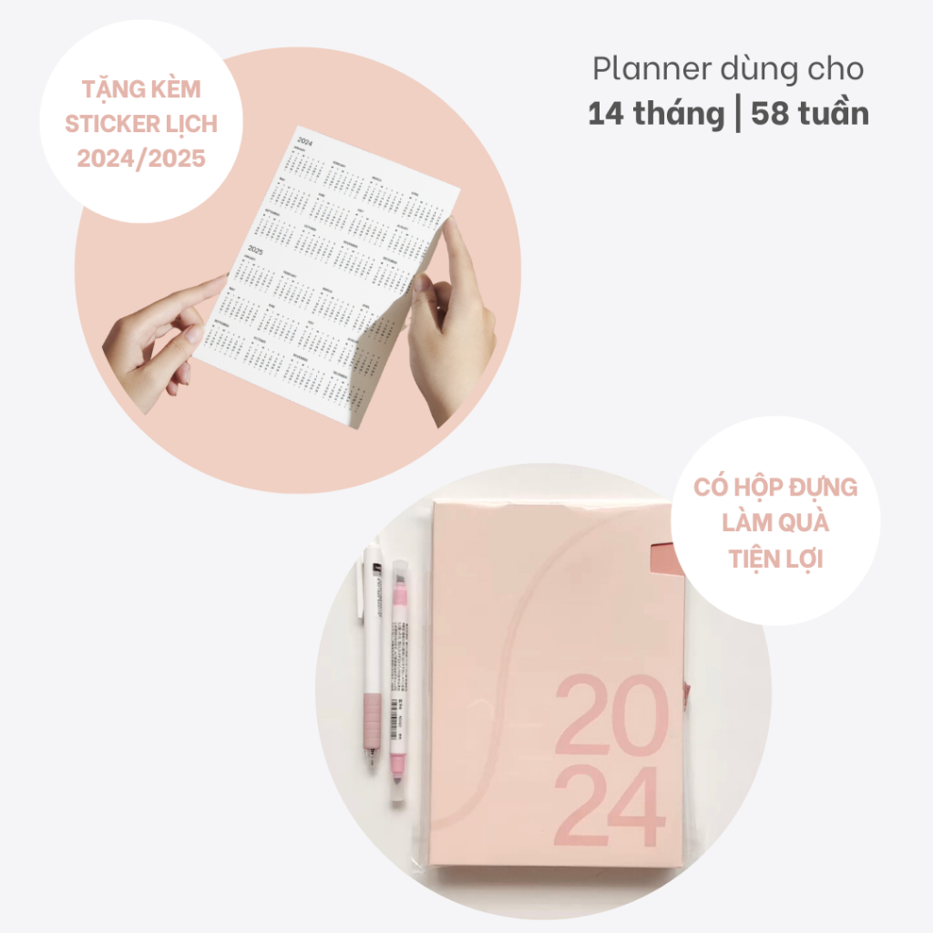 Sổ Tay Lên Kế Hoạch 2024 The Essential Planner | Sổ Planner Cao Cấp Không Ghi Sẵn Ngày