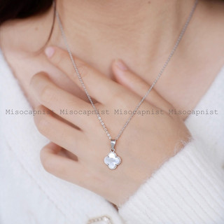 Dây chuyền mặt đá 4 lá bọc bạc 🍀