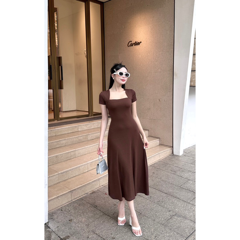 Đầm cọc tay Thun gân tăm loại 1