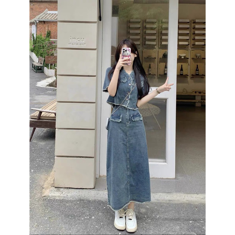 Set Áo Váy Bò Sang Chảnh Cho Các Nàng Đi Chơi, Dạo Phố