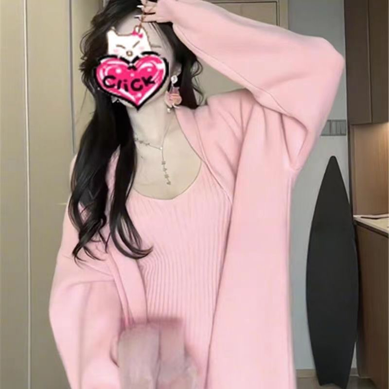 Set Váy Kèm Áo Khoác Len Dáng Dài Thu Đông Cho Nữ