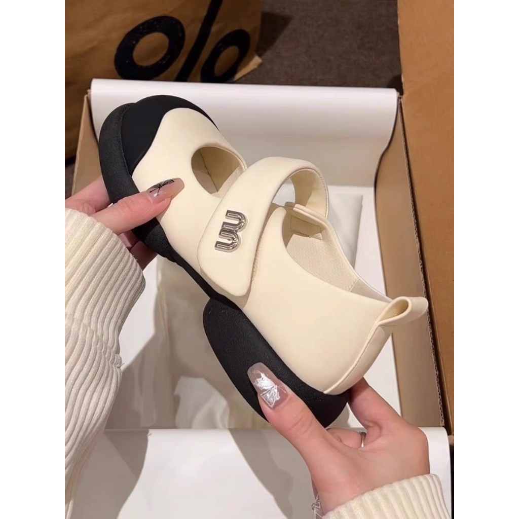 Giày nữ  giày búp bê mary jane đế cao 3cm da mềm đế êm chân  mũi tròn phối viền cá tính mẫu mới BST thu đông 2023