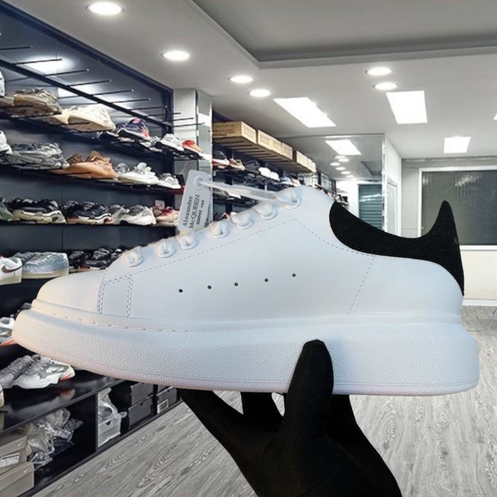 Giày Sneaker MCQ Trắng Gót Đen Nam Nữ, Giày thể thao thời trang Hàng cao cấp Full Box + Bill - Yabi_Boutique